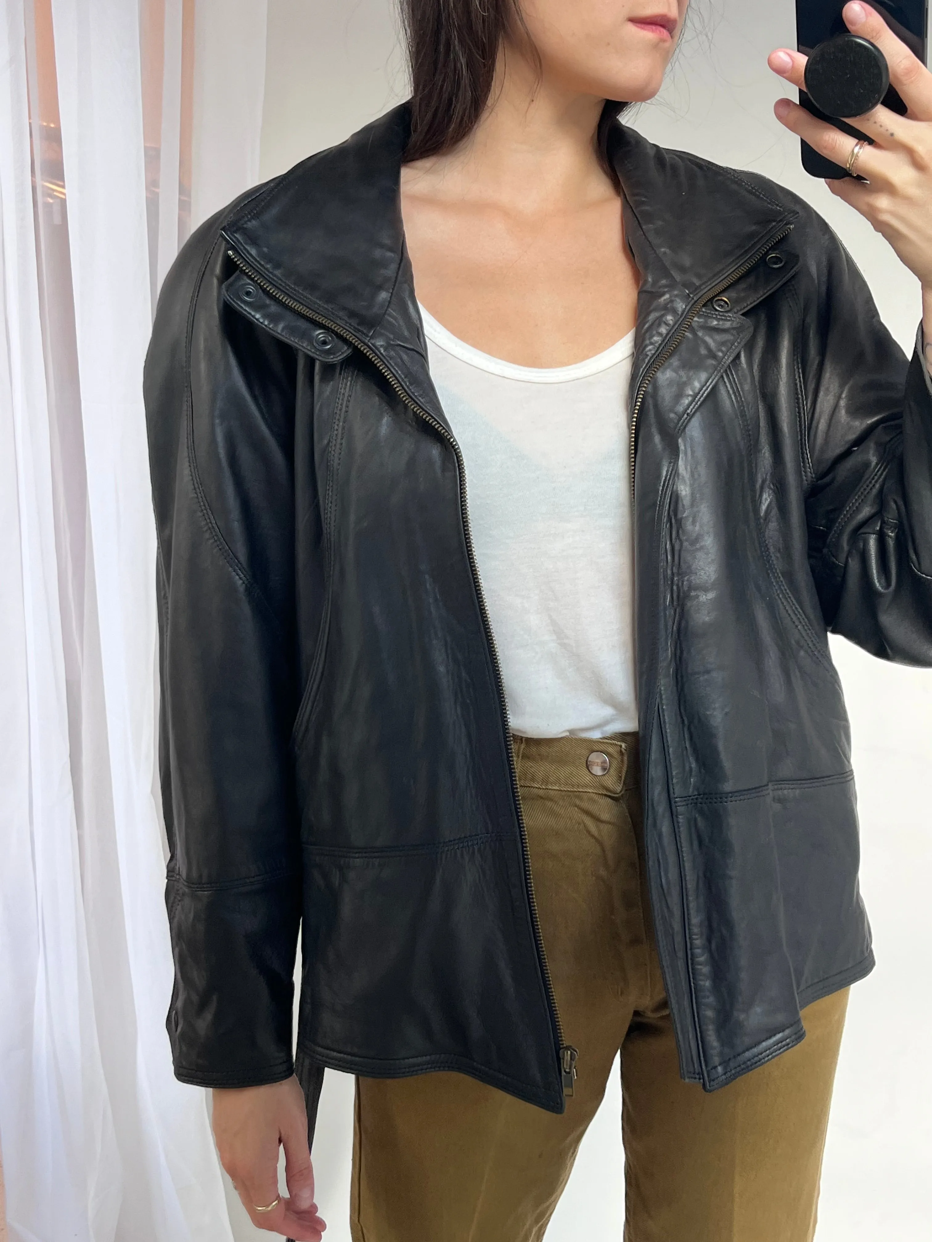 1980s North Beach Leather lambskin bomber
