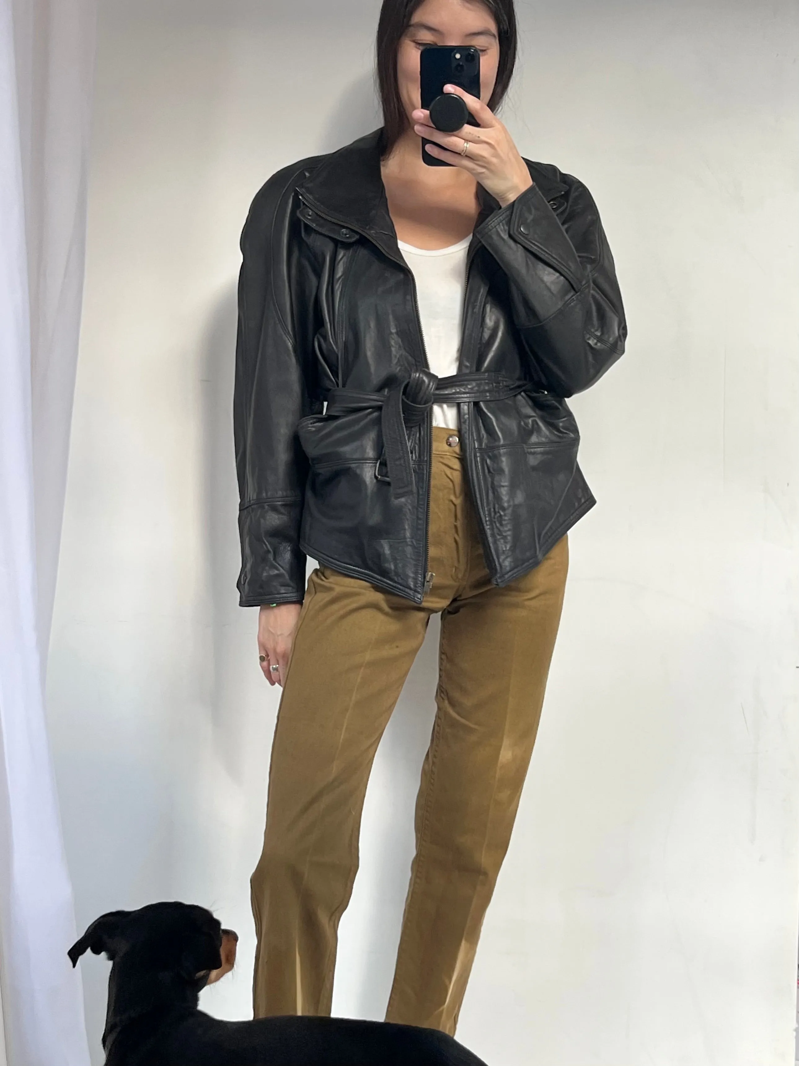 1980s North Beach Leather lambskin bomber