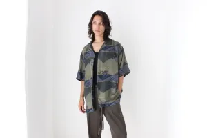 80s PURE SILK Abstract Print Boxy Shirt