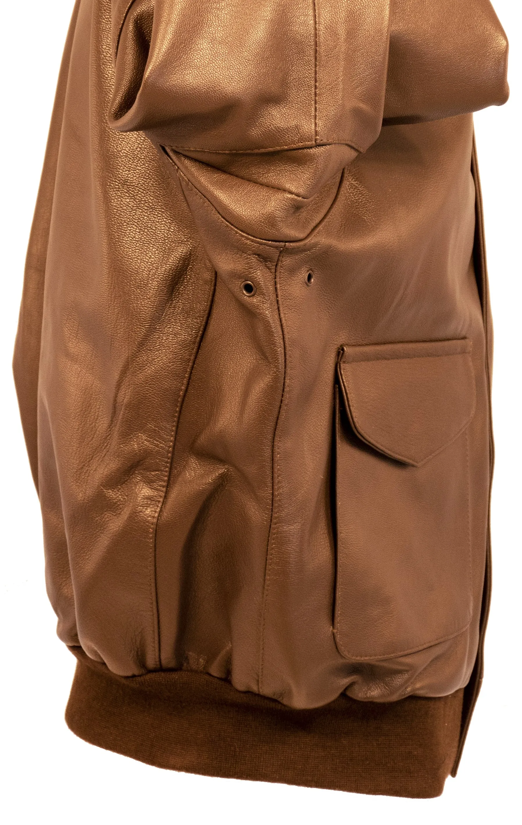 A2 Brown Goatskin Vintage Style Bomber Jacket