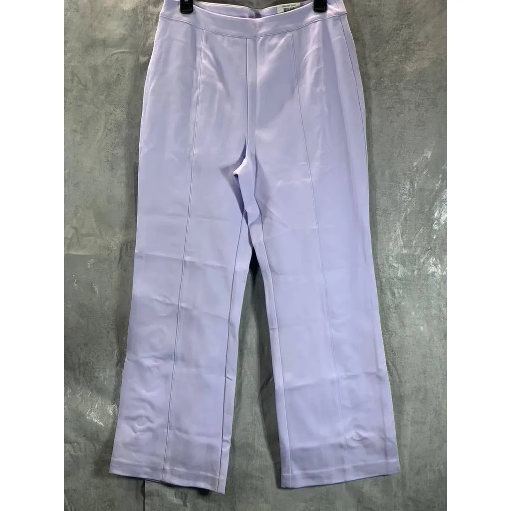 ALFANI Women's Lightest Lilac Modern Lounge High-Rise Seamed Wide-Leg Pants SZ 8