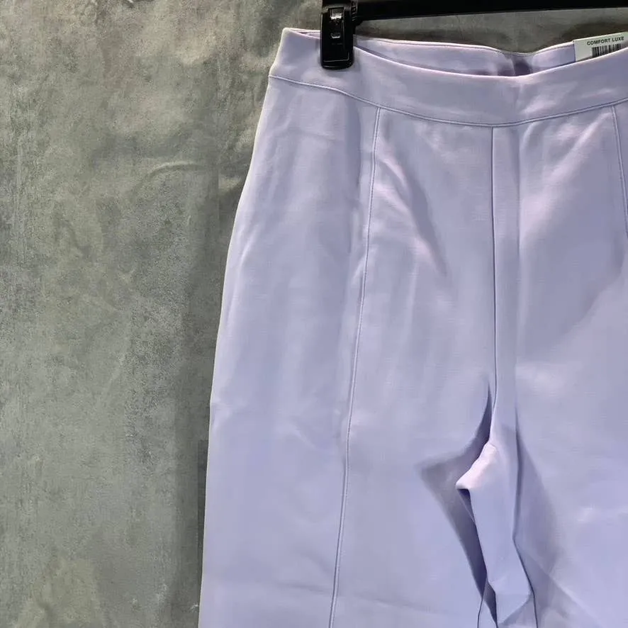 ALFANI Women's Lightest Lilac Modern Lounge High-Rise Seamed Wide-Leg Pants SZ 8