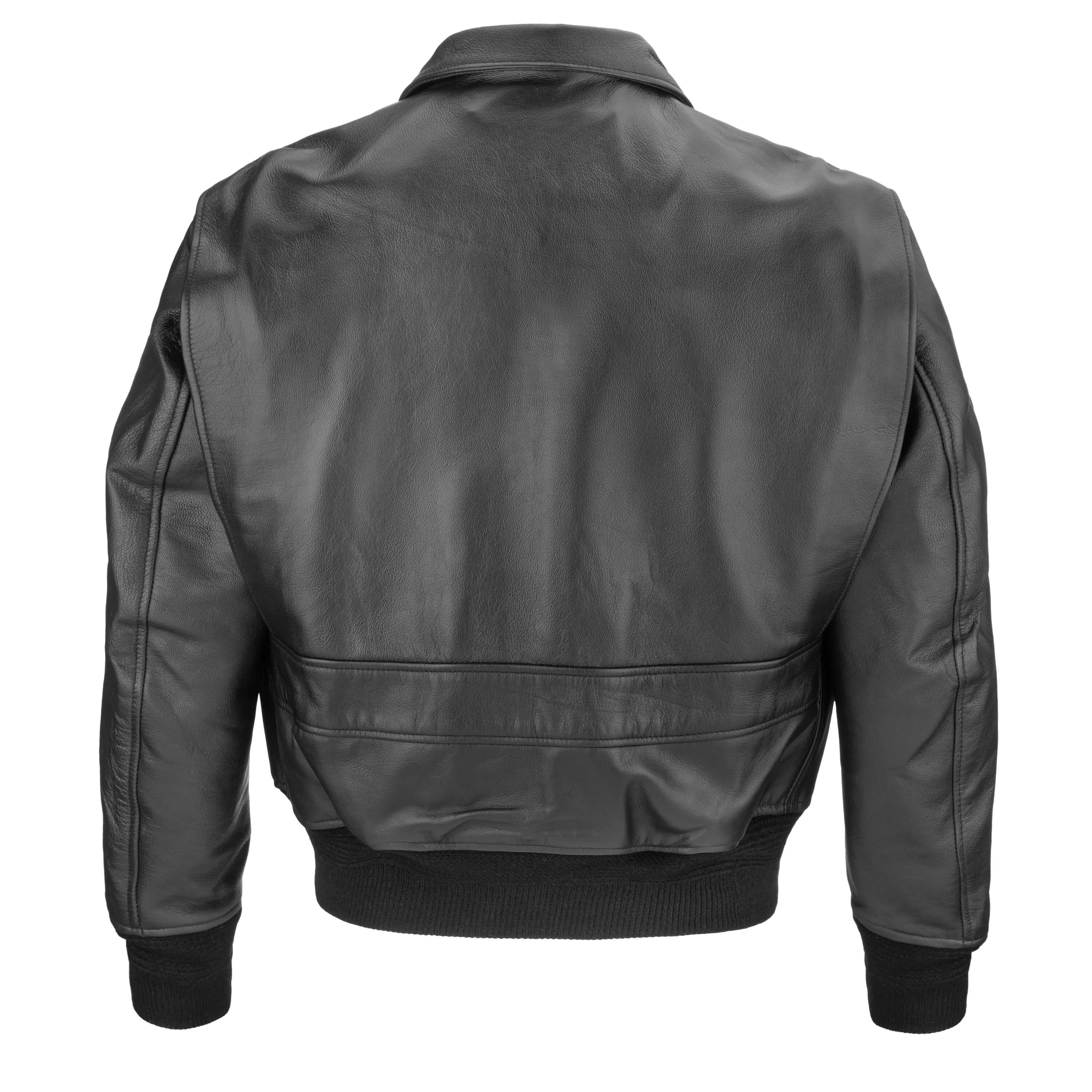 ANJ-3 Black Goatskin Leather Bomber Jacket