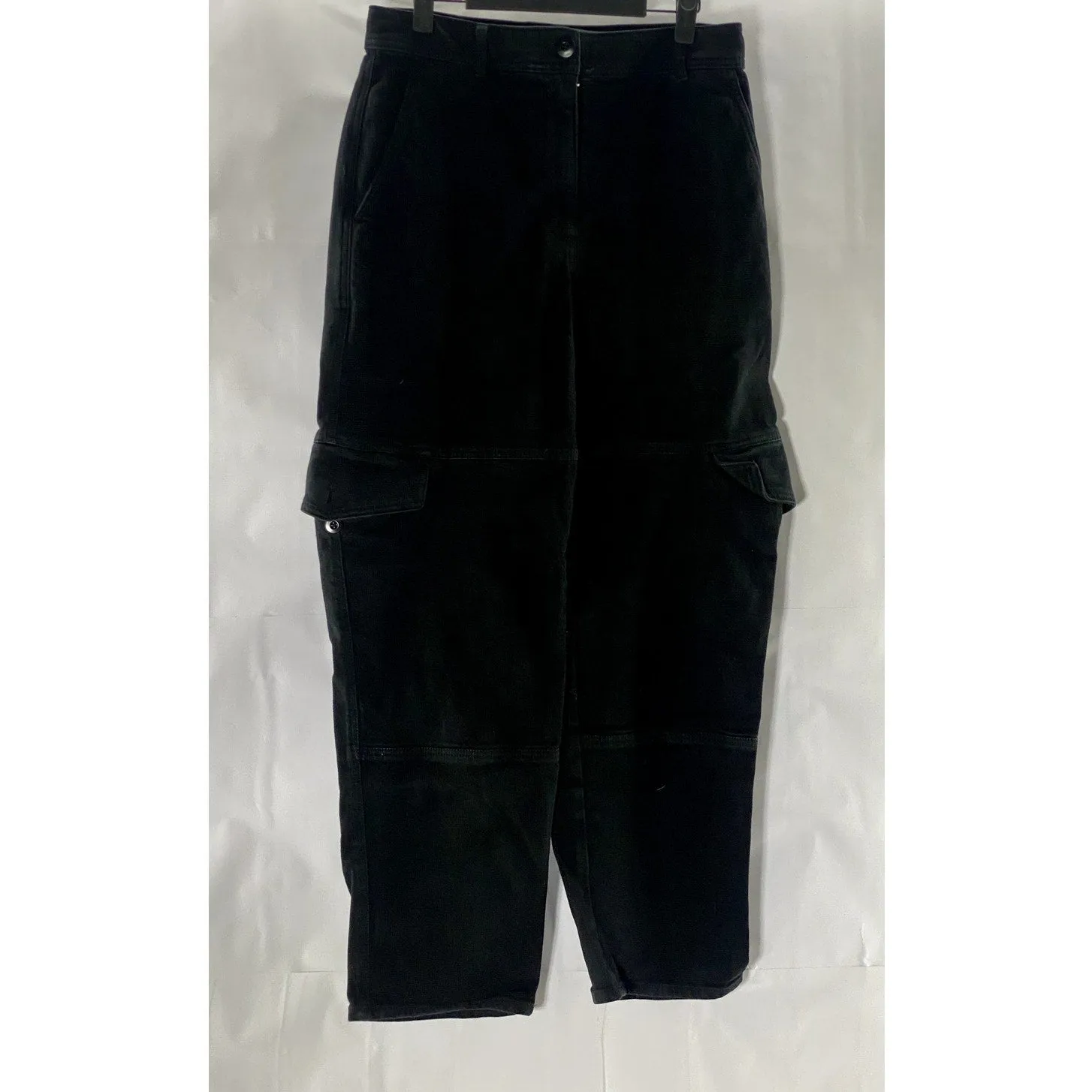 ARITZIA WILFRED FREE Women's Black Solid Cargo Straight-Leg Pants SZ 6