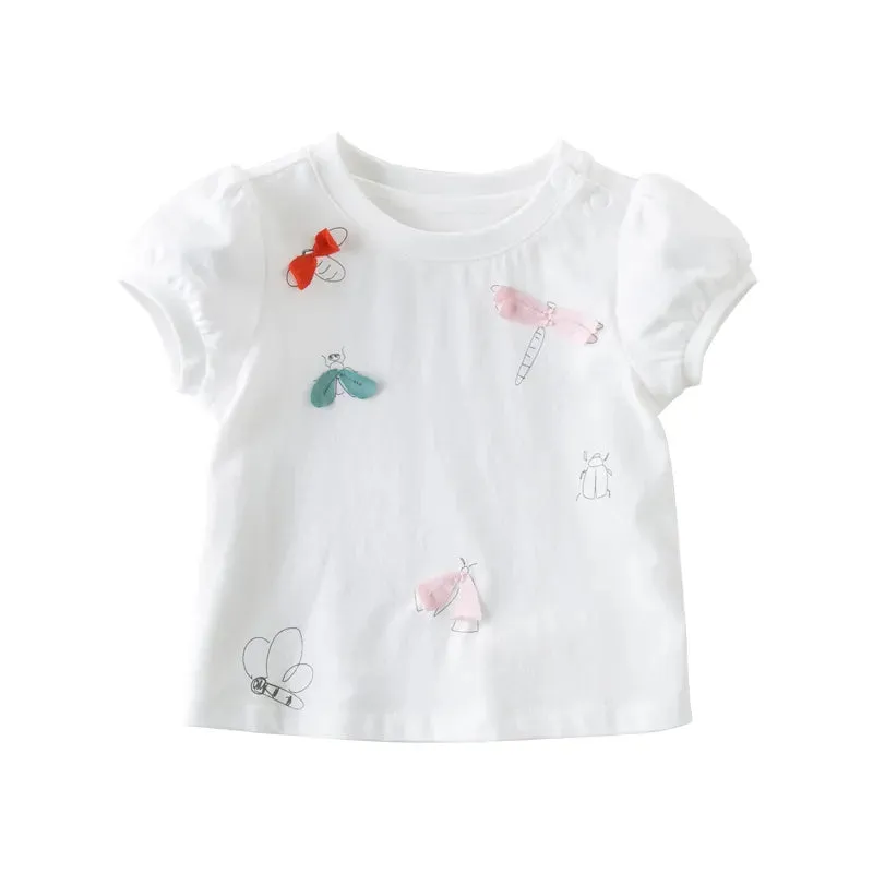 Baby Girls' Bow Cartoon T-Shirt