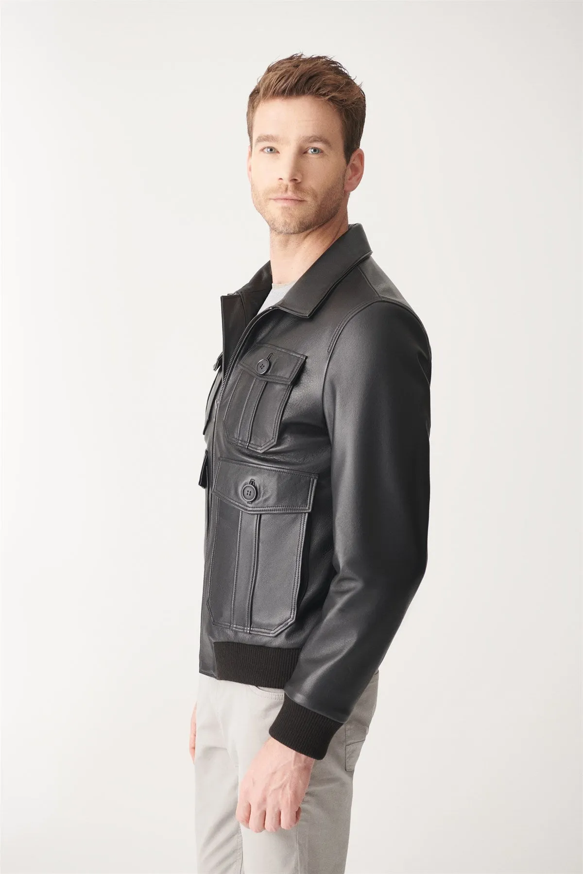 Black College Leather Jacket By The Jacket Seller