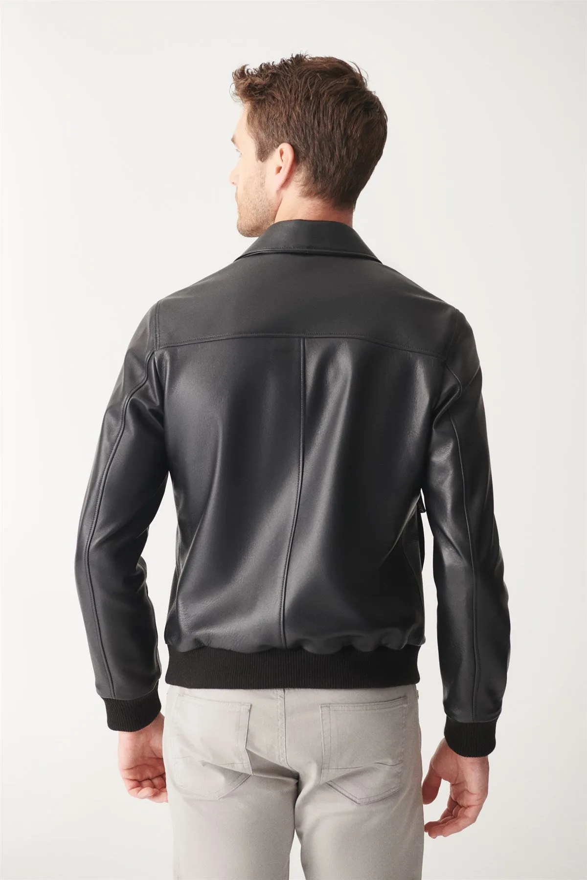 Black College Leather Jacket By The Jacket Seller
