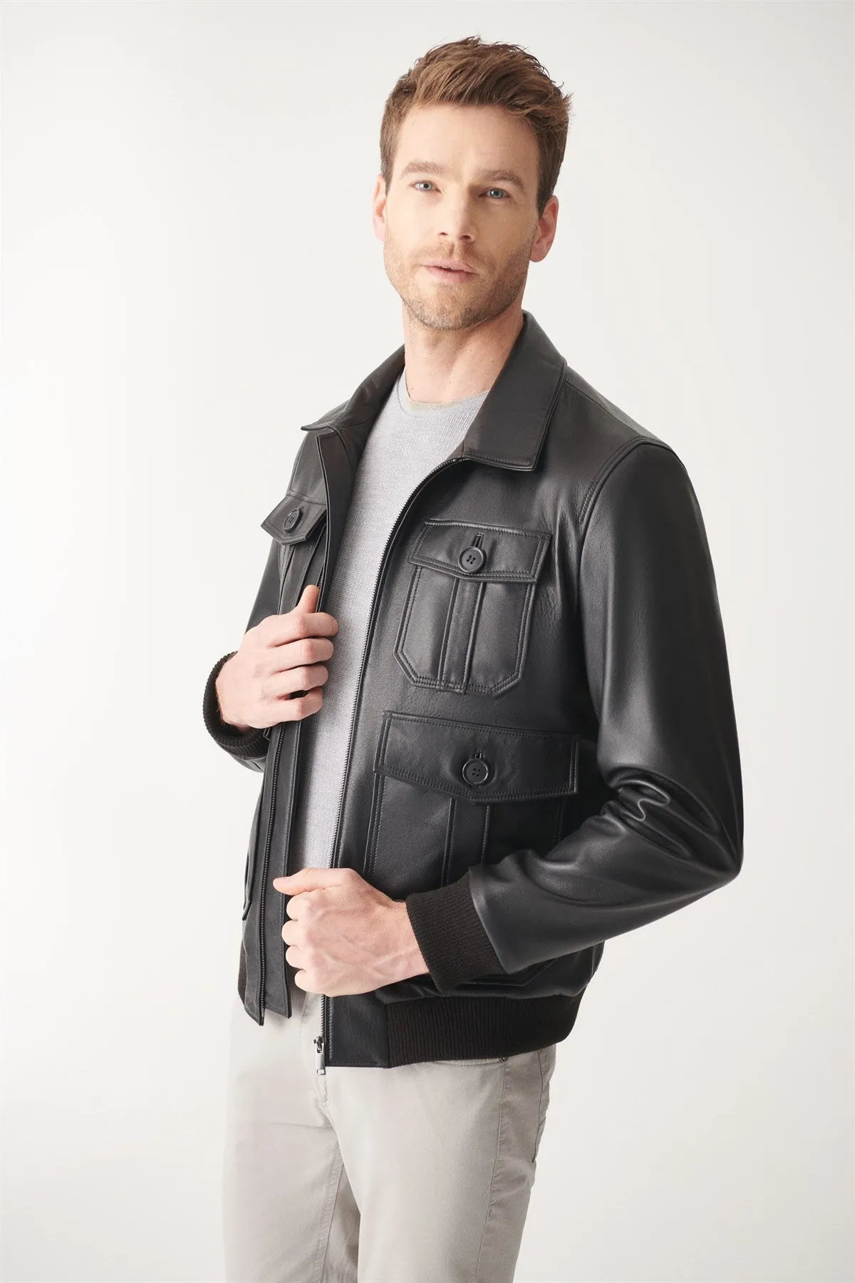 Black College Leather Jacket By The Jacket Seller