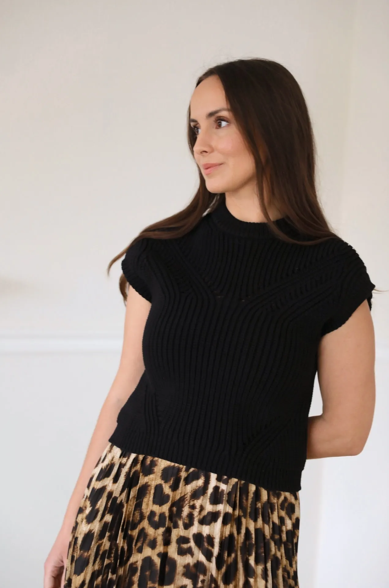 Black Knit Sweater Vest