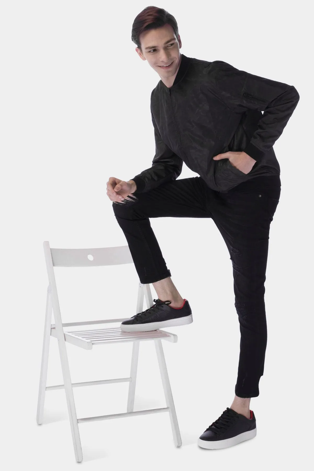 Bomber Jacket For Men - Black