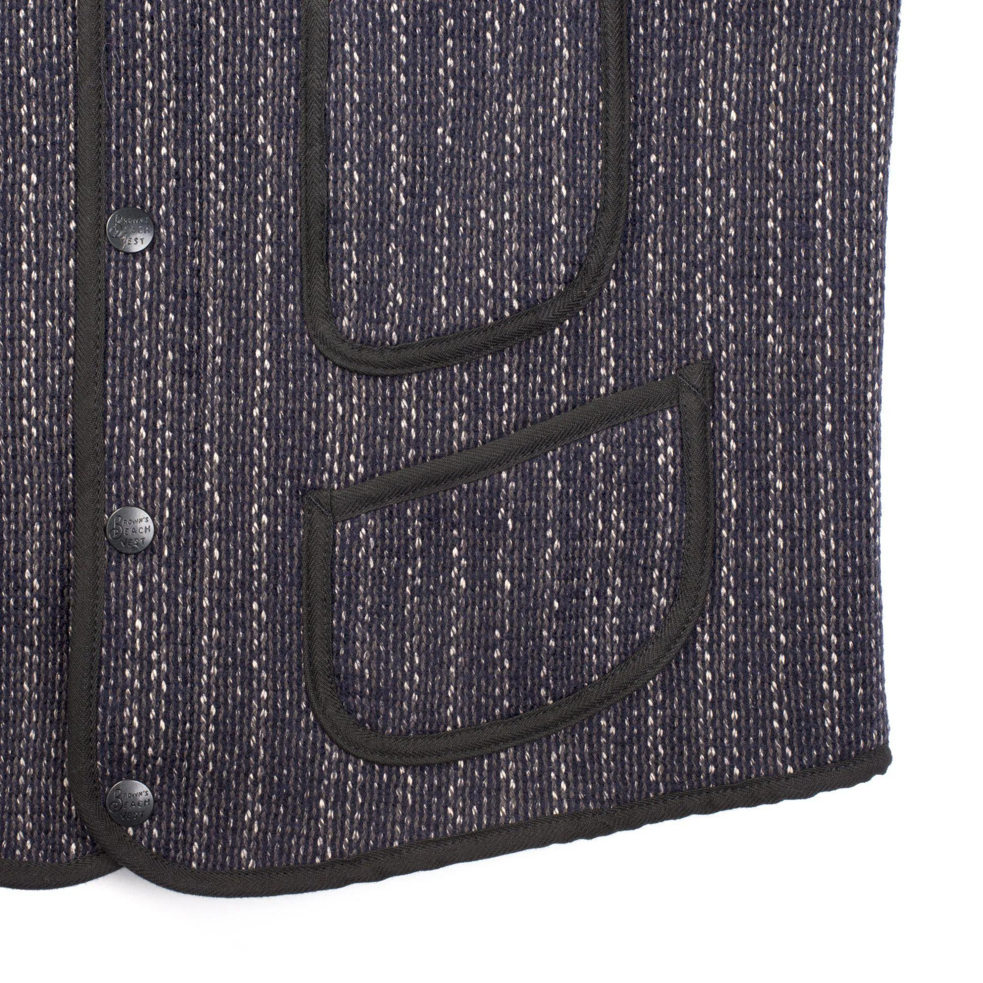 Brown's Beach BBJ-001 Early Vest Navy Stripe