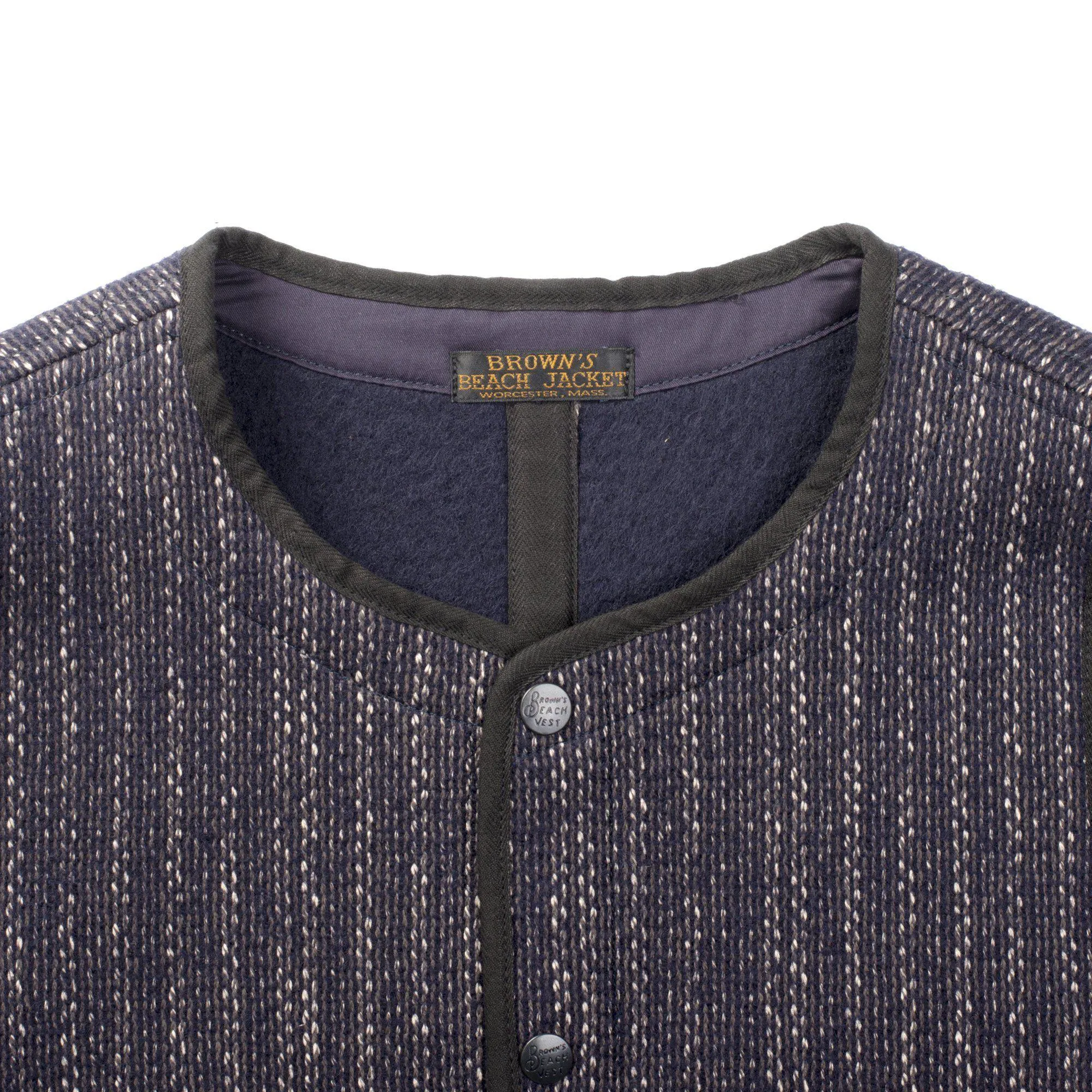 Brown's Beach BBJ-001 Early Vest Navy Stripe