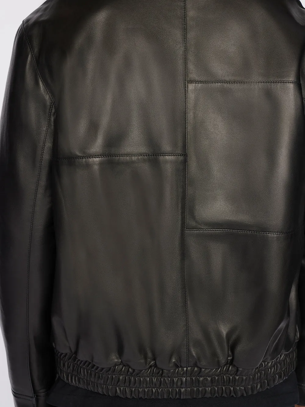 Cargo Leather Jacket -- Noir