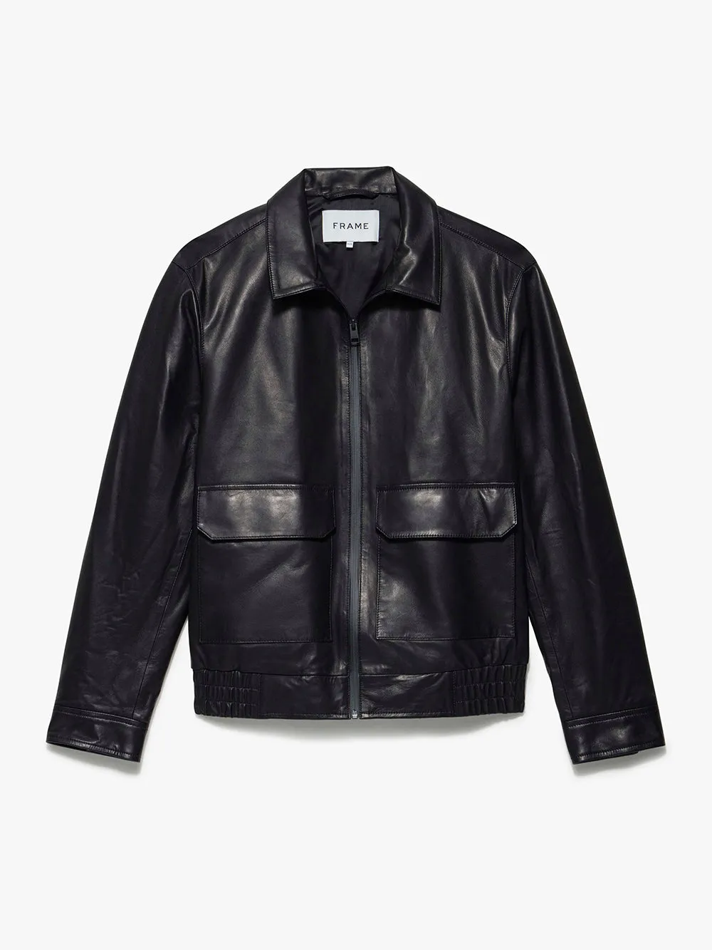 Cargo Leather Jacket -- Noir