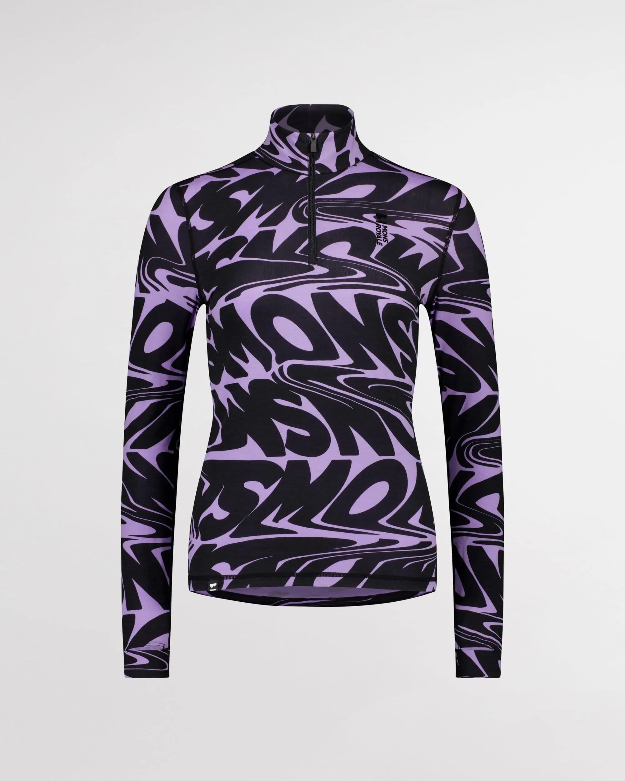 Cascade Merino Base Layer 1/4 Zip Long Sleeve - Signal Lost Lupin