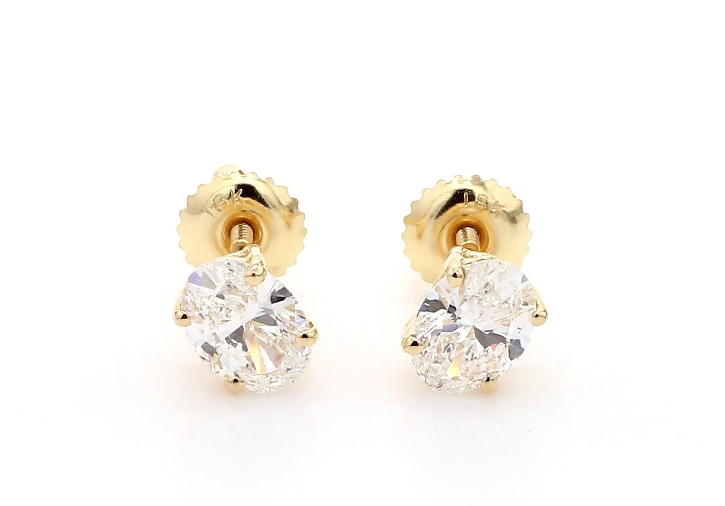 Classic Oval Earrings 1 1/2 CTW. IGI Certified