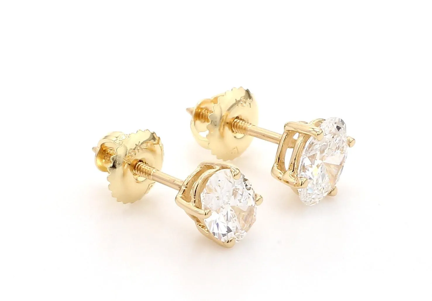 Classic Oval Earrings 1 1/2 CTW. IGI Certified