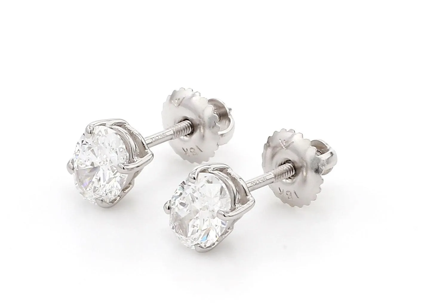 Classic Oval Earrings 1 1/2 CTW. IGI Certified