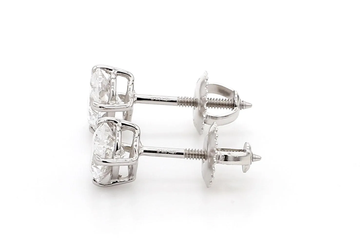 Classic Oval Earrings 1 1/2 CTW. IGI Certified