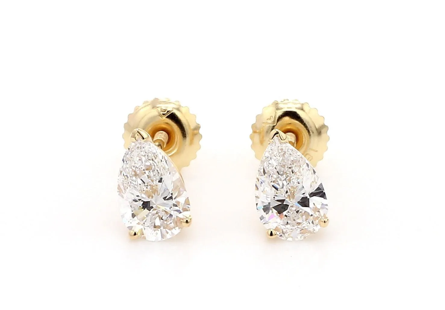 Classic Pear Shaped Earrings 1 1/2 CTW. IGI Certified