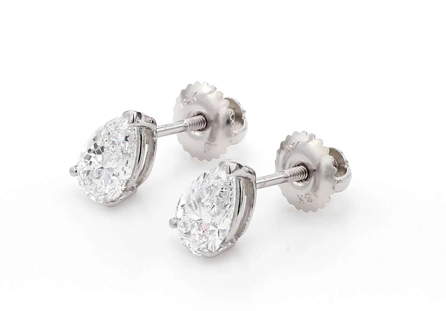 Classic Pear Shaped Earrings 1 1/2 CTW. IGI Certified