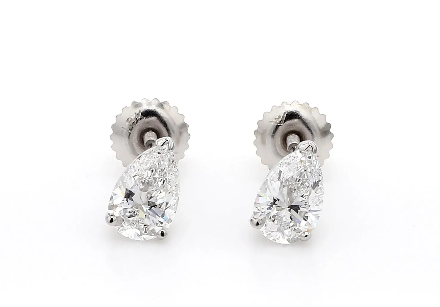 Classic Pear Shaped Earrings 1 1/2 CTW. IGI Certified