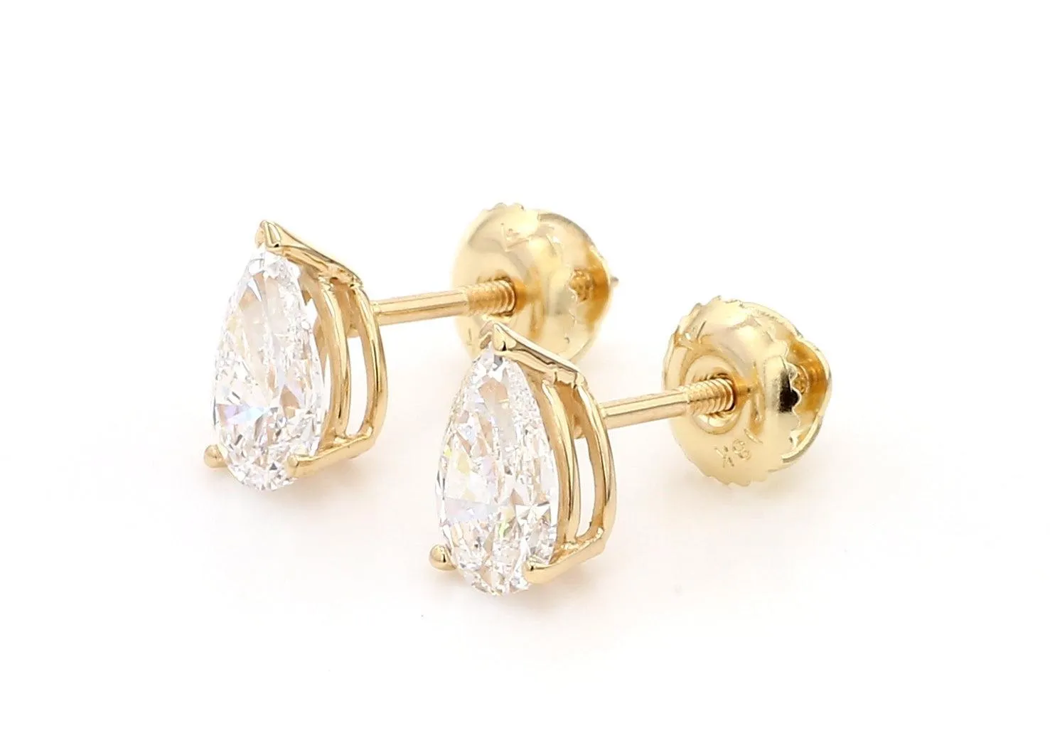 Classic Pear Shaped Earrings 2.0 CTW. IGI Certified