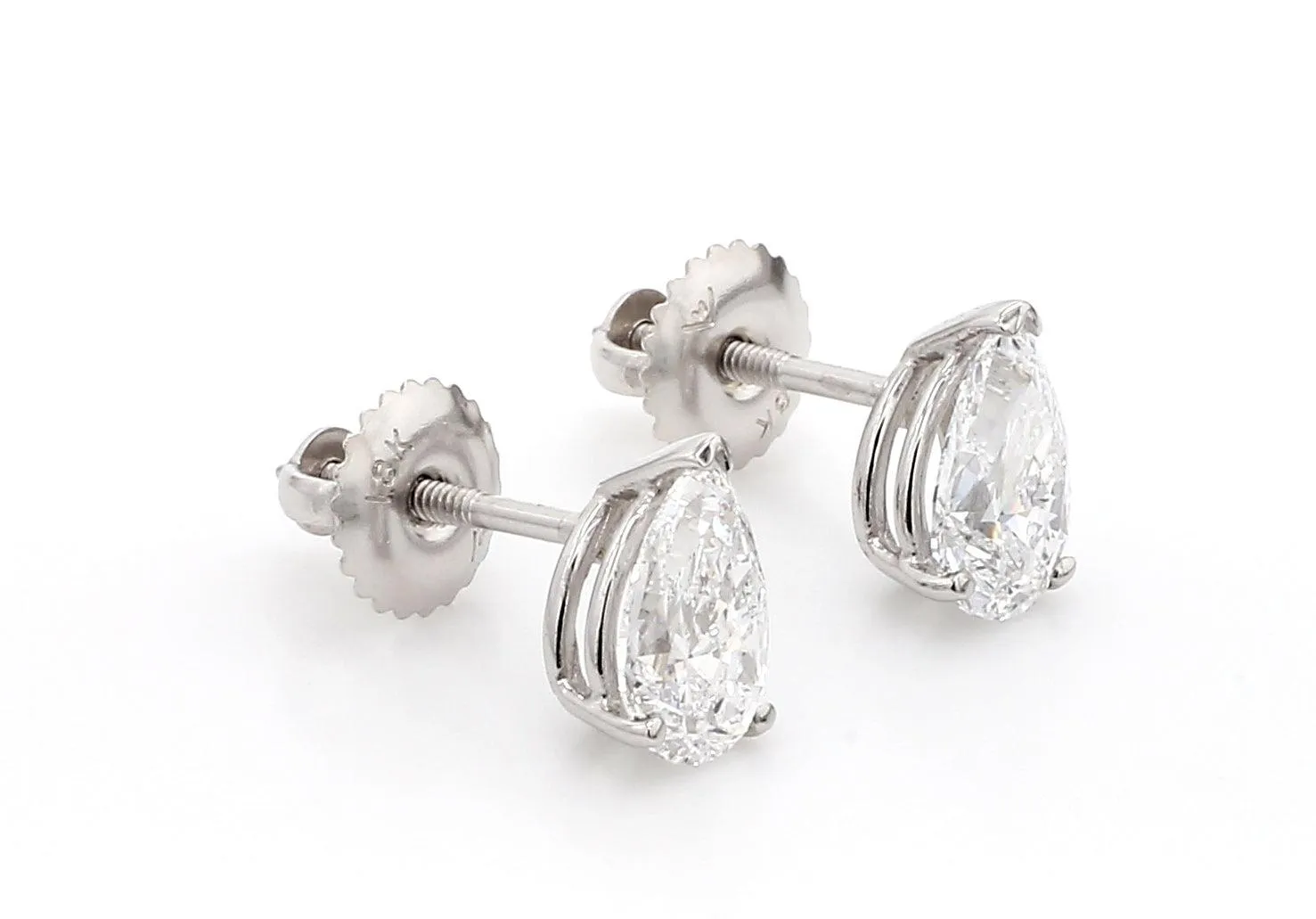 Classic Pear Shaped Earrings 2.0 CTW. IGI Certified