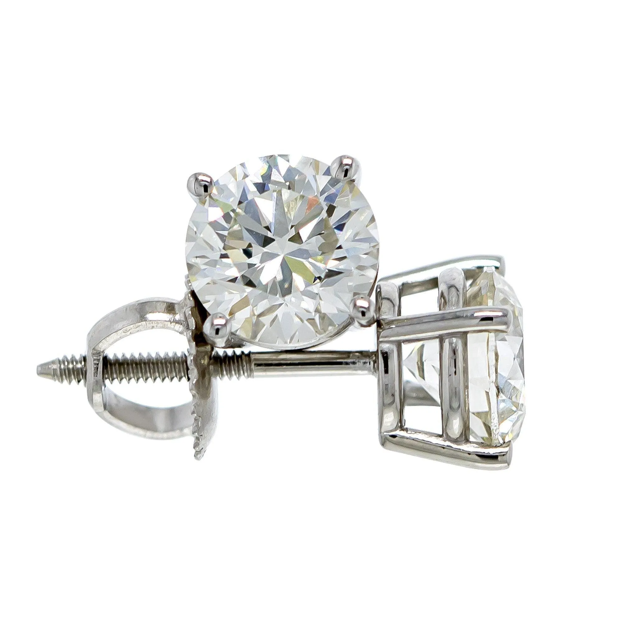 Classic Round Earrings 2.0 CTW. IGI Certified E-F VS