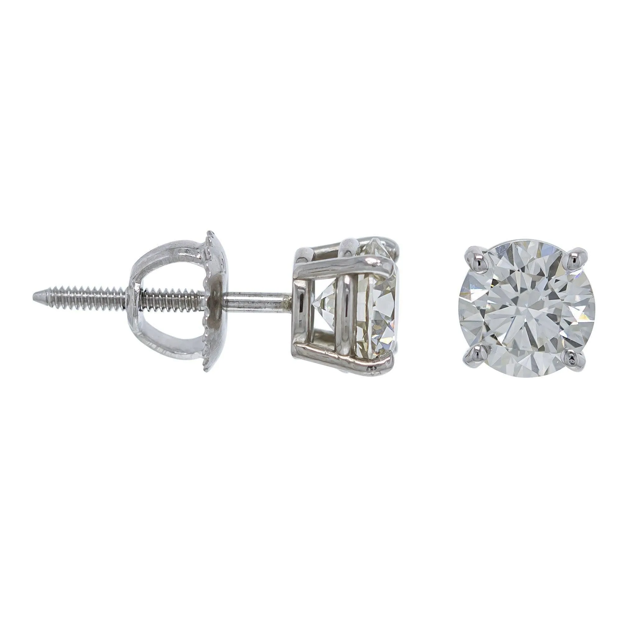 Classic Round Earrings 2.0 CTW. IGI Certified E-F VS