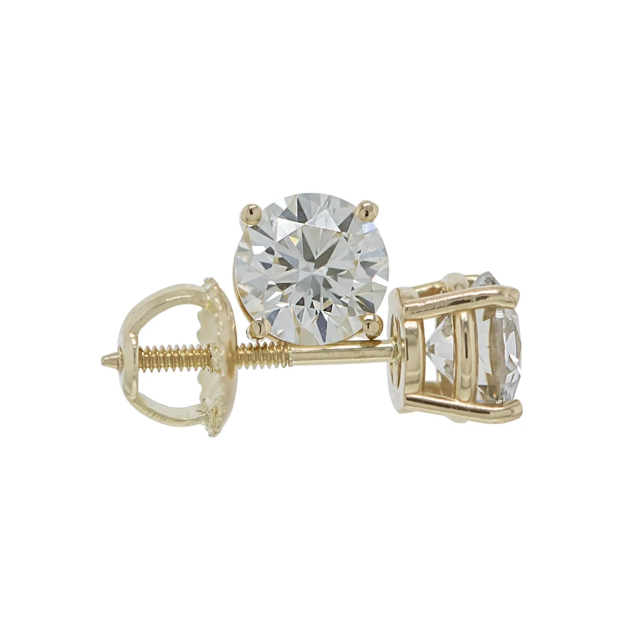 Classic Round Earrings 2.0 CTW. IGI Certified E-F VS