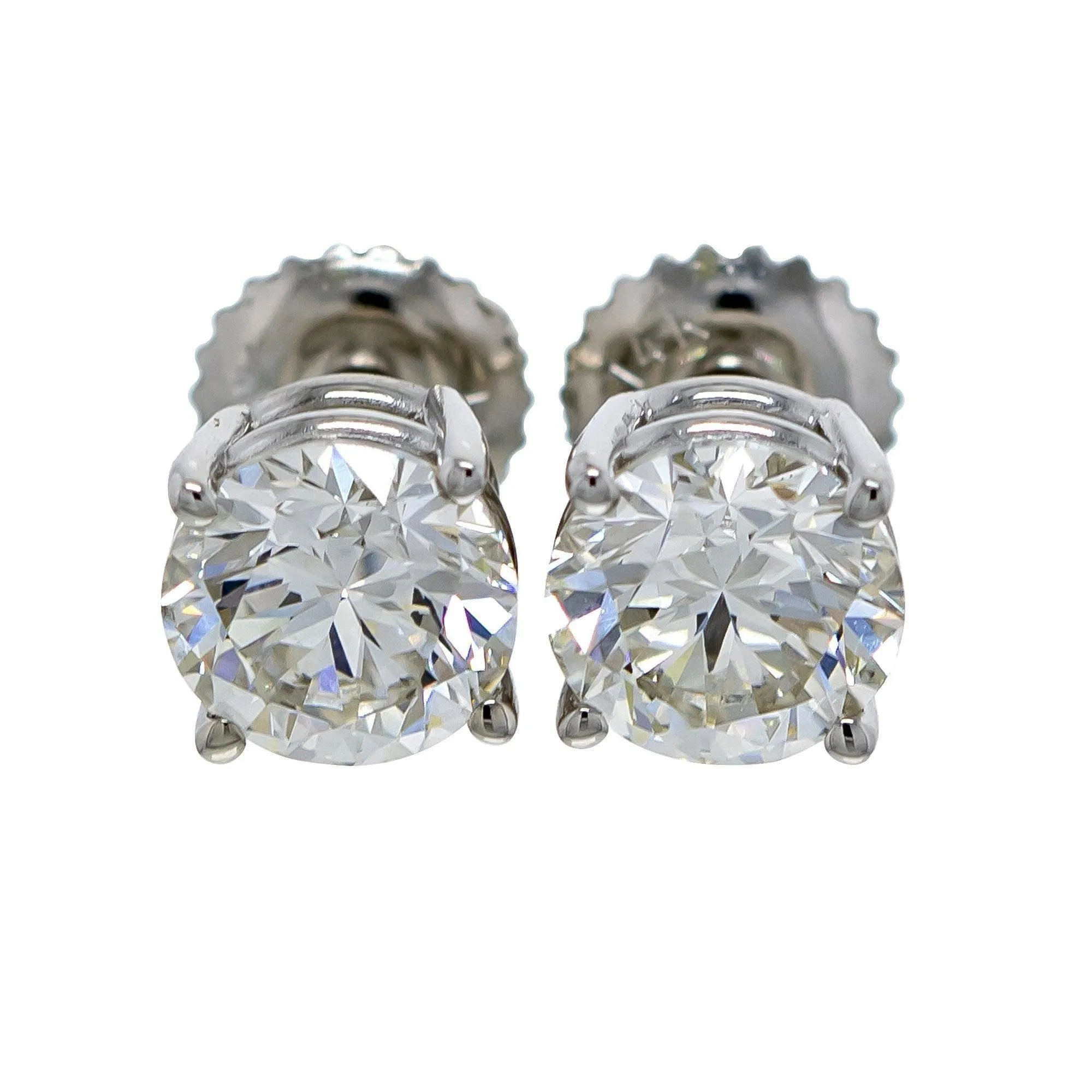 Classic Round Earrings 2.0 CTW. IGI Certified E-F VS