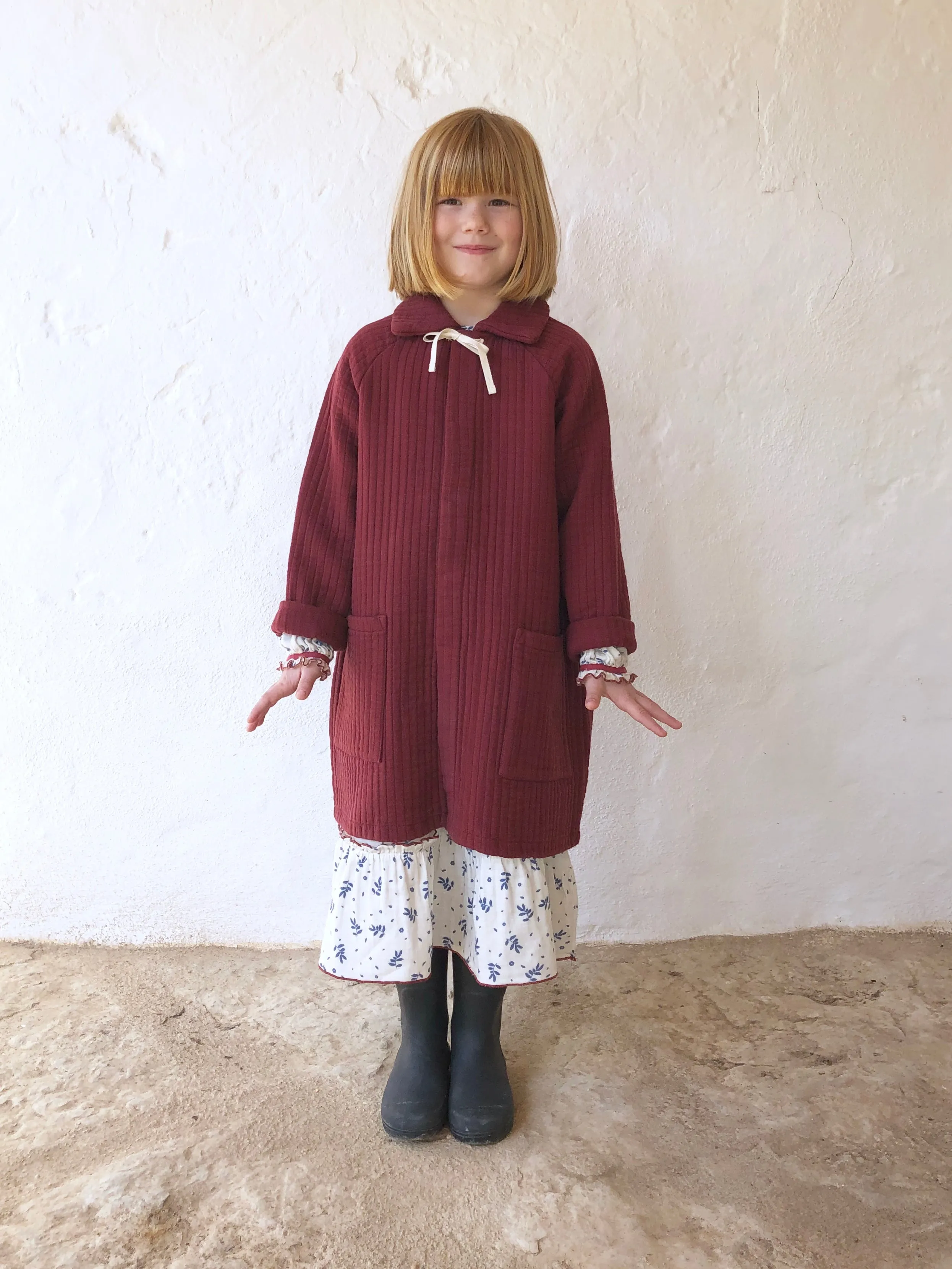 Coat Quilted Berry Red