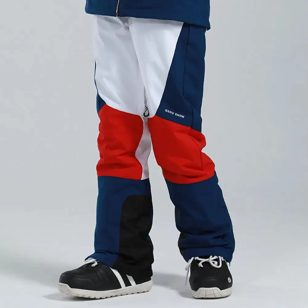 Colorblock Women Snowboard Ski Cargo Jogger Pants