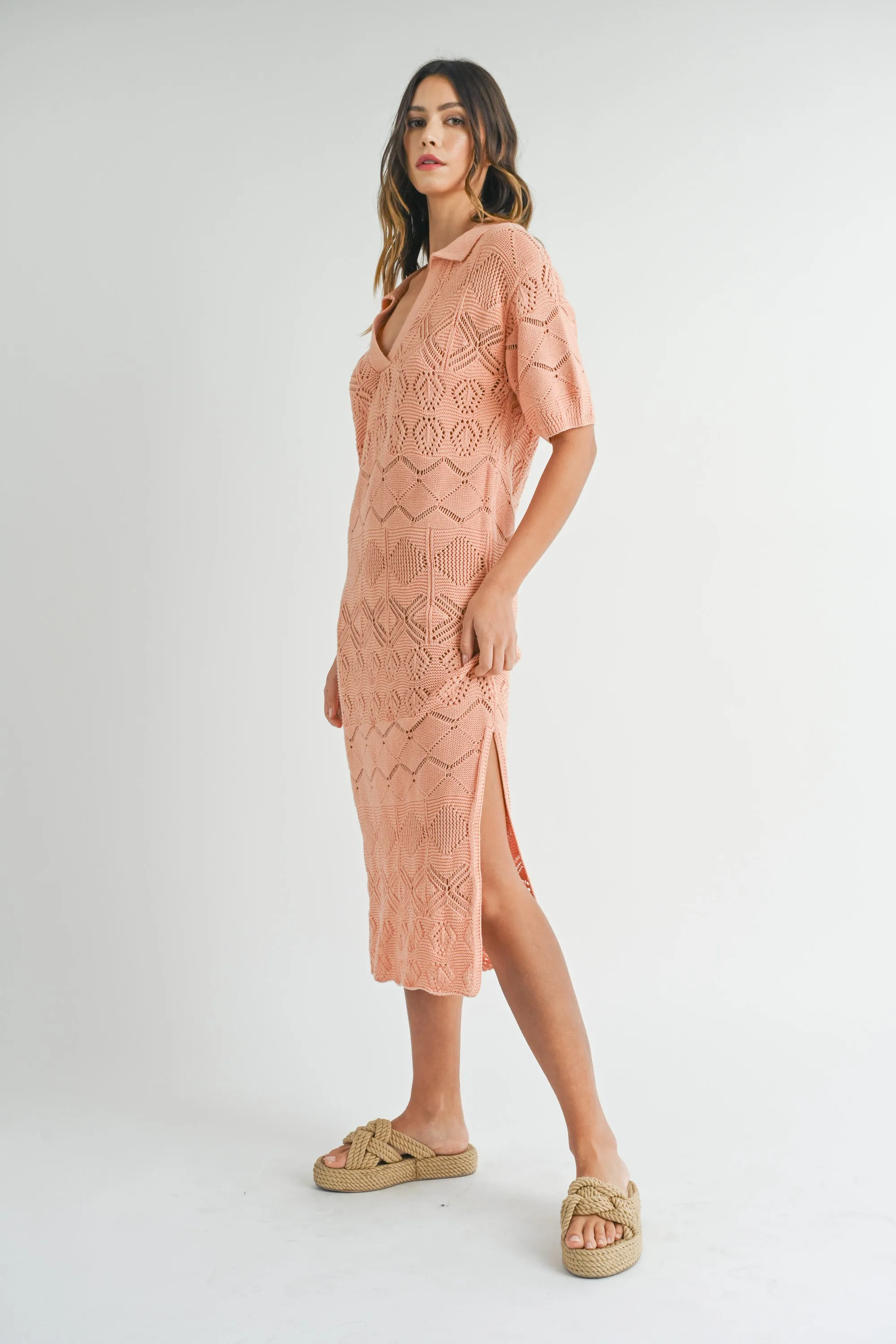 CROCHET SWEATER MIDI DRESS