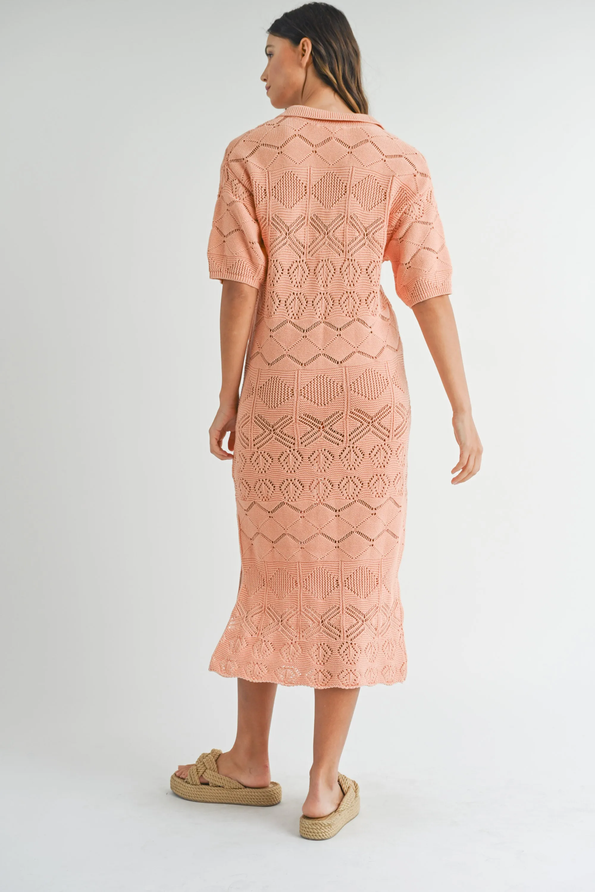 CROCHET SWEATER MIDI DRESS