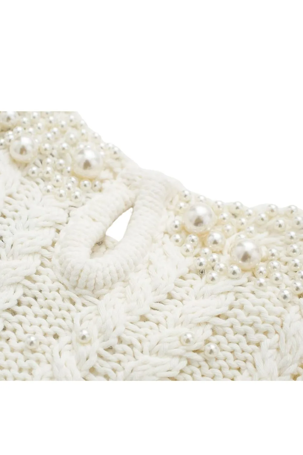 ‘Diana’ Beaded Pearl-Embellished Knitted Vest Top