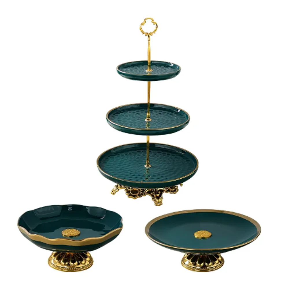 Double Layer Fruit Dish with Tandem Holder