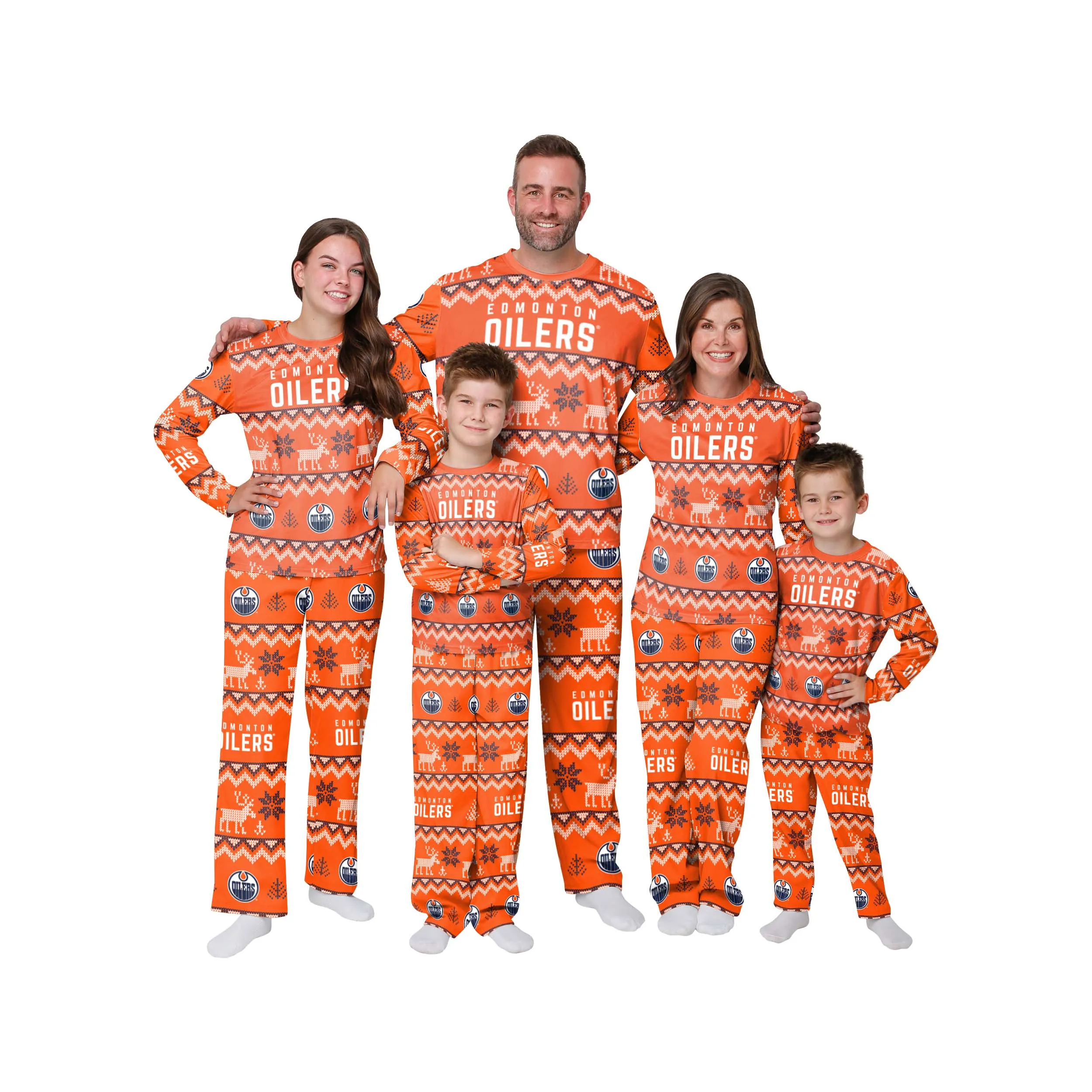 Edmonton Oilers NHL Ugly Pattern Family Holiday Pajamas