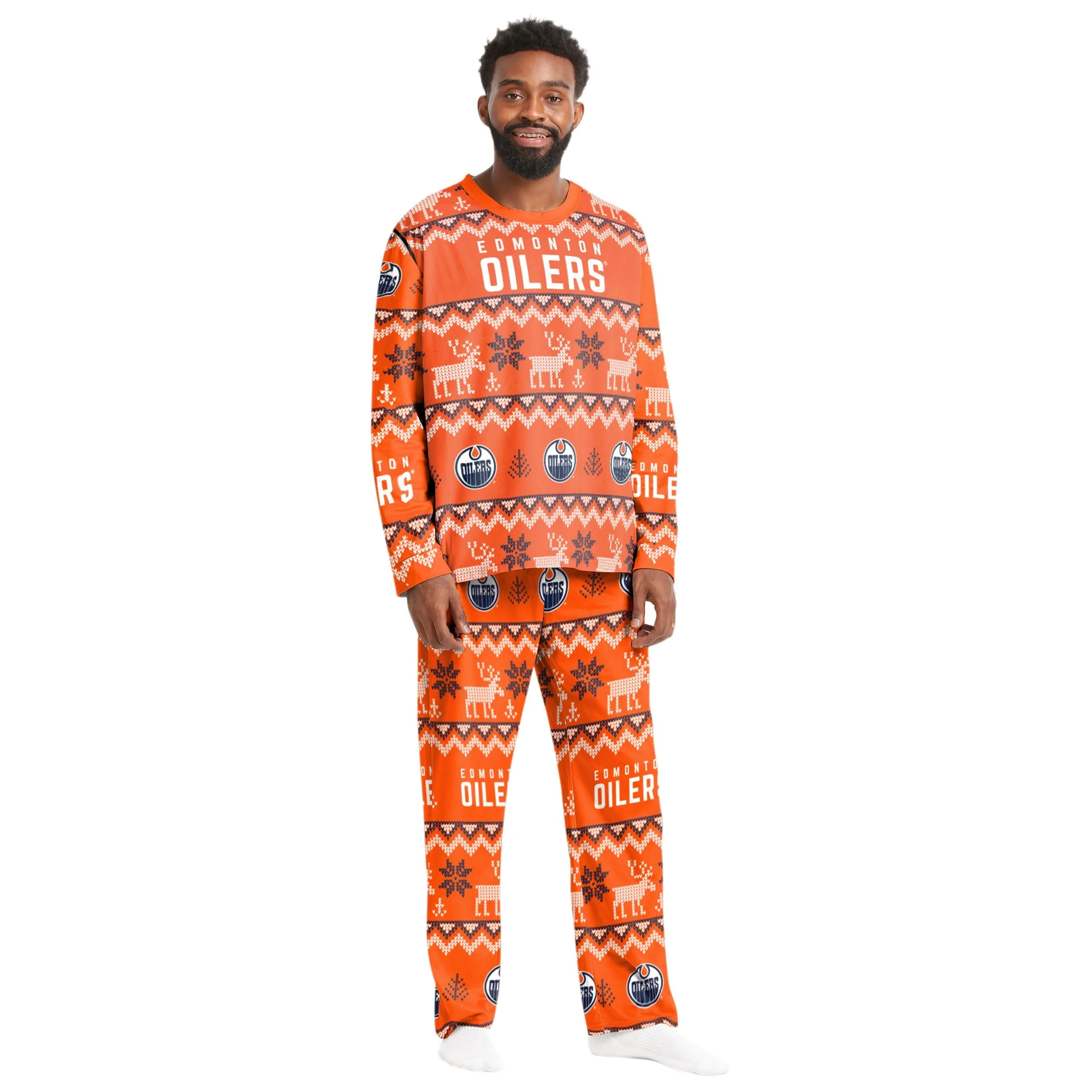 Edmonton Oilers NHL Ugly Pattern Family Holiday Pajamas