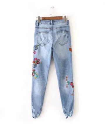 Embroidered Mom Jeans