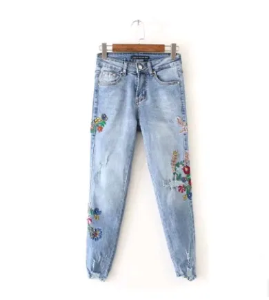 Embroidered Mom Jeans