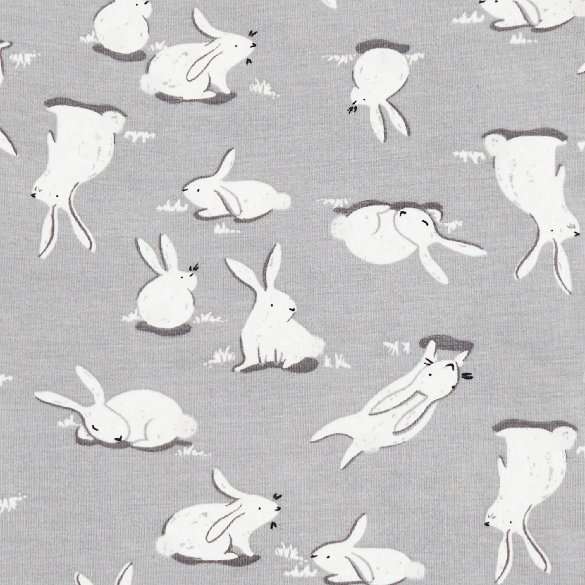 Footless Romper Cotton Grey Cottontail