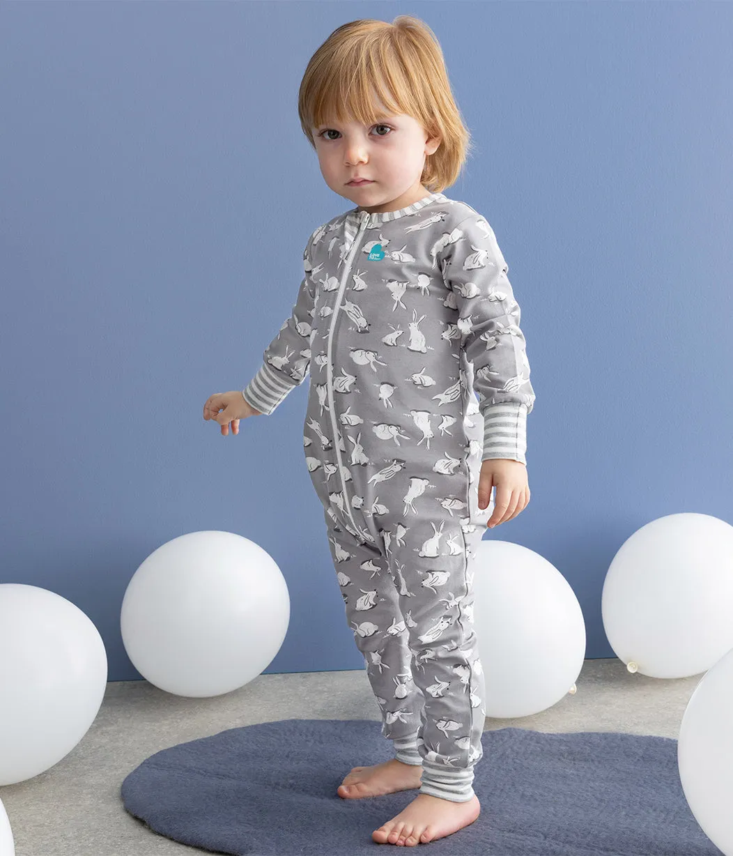 Footless Romper Cotton Grey Cottontail