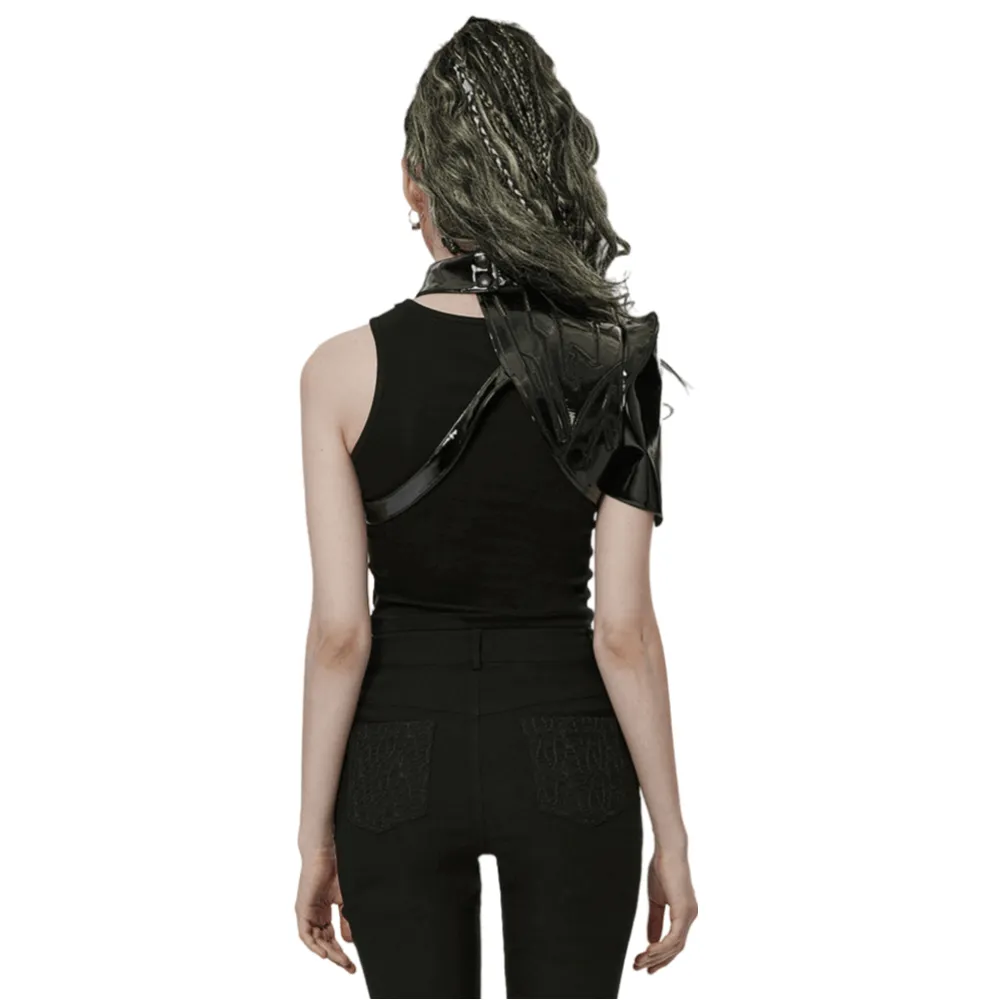 Futuristic One-Arm Accessory - Glossy Patent Leather