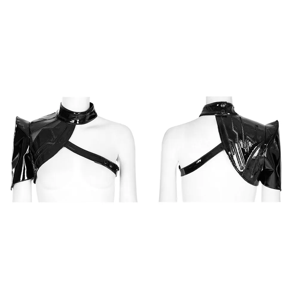 Futuristic One-Arm Accessory - Glossy Patent Leather