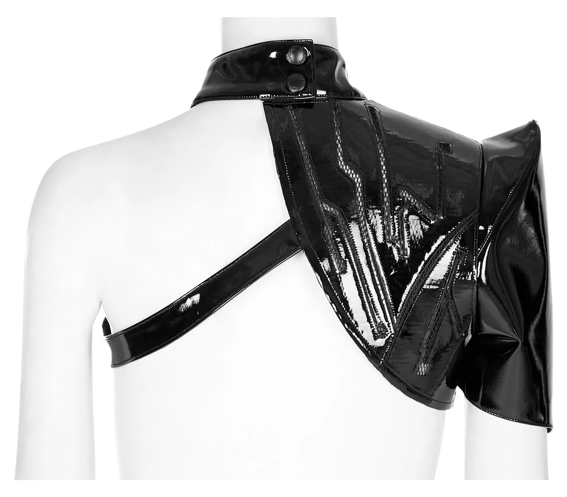 Futuristic One-Arm Accessory - Glossy Patent Leather