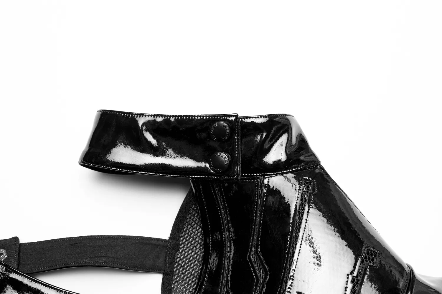 Futuristic One-Arm Accessory - Glossy Patent Leather