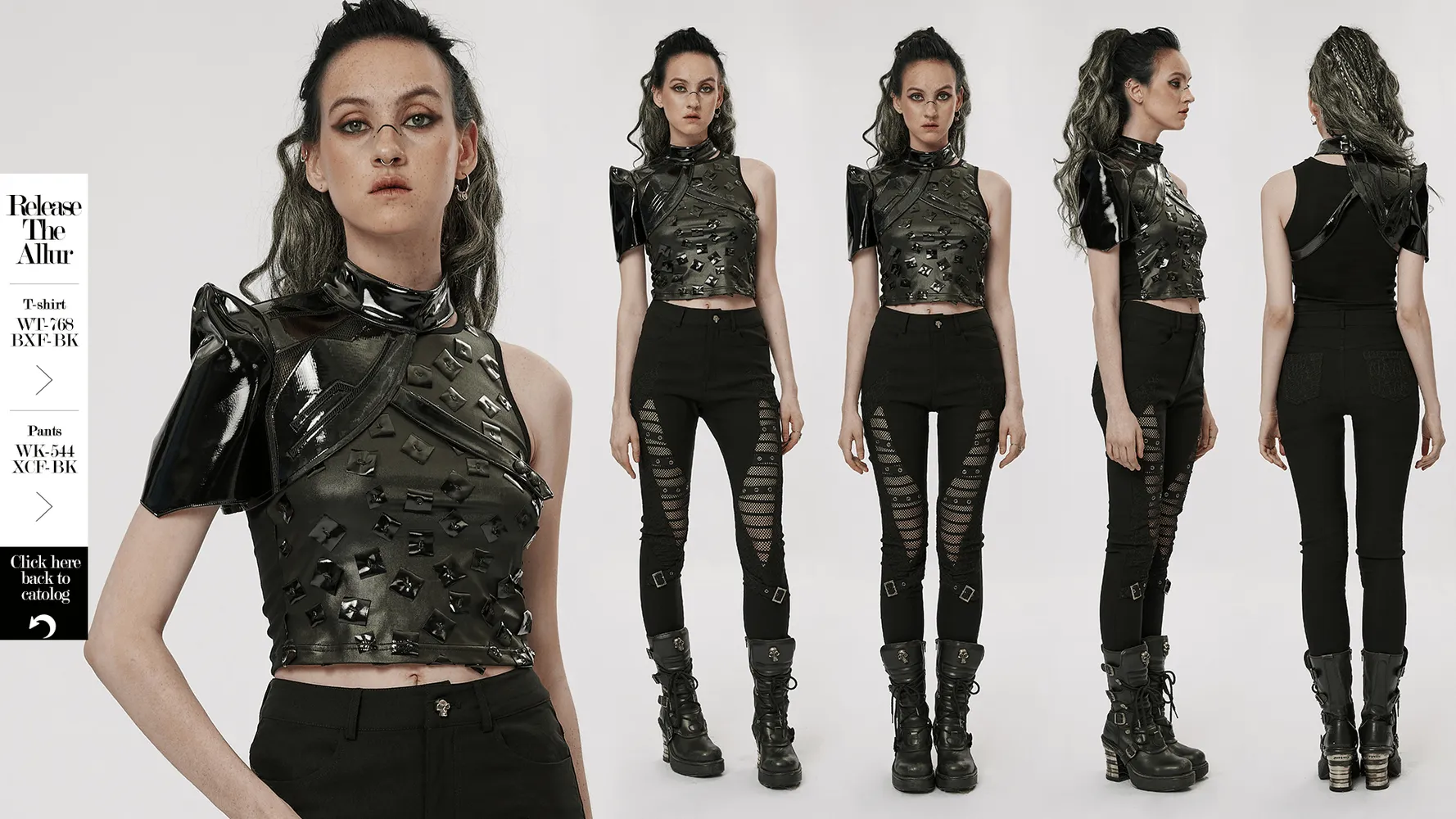 Futuristic One-Arm Accessory - Glossy Patent Leather
