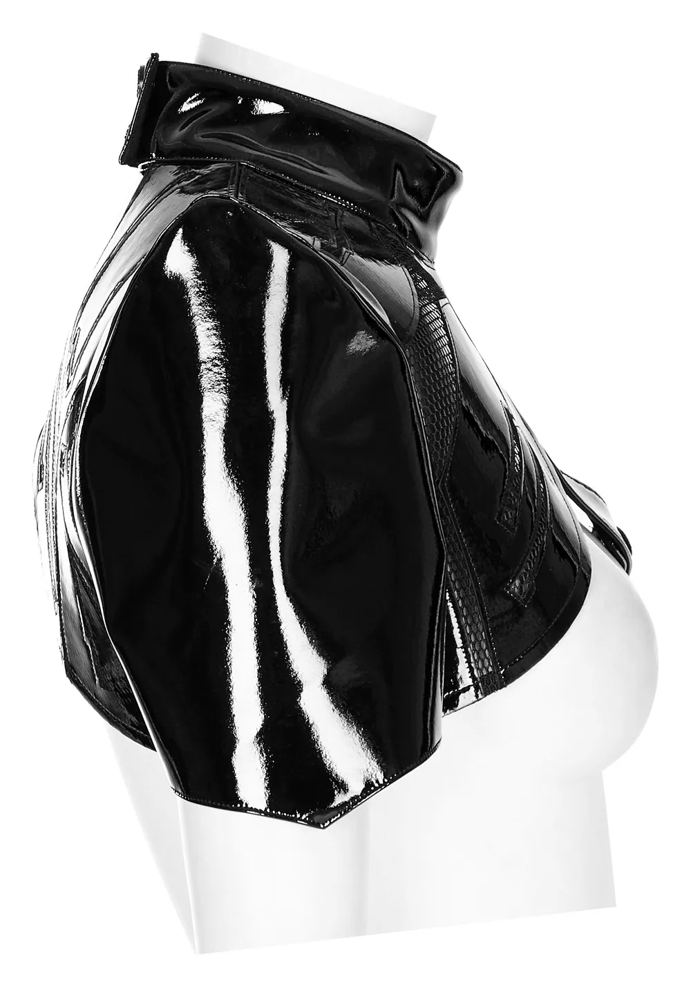Futuristic One-Arm Accessory - Glossy Patent Leather